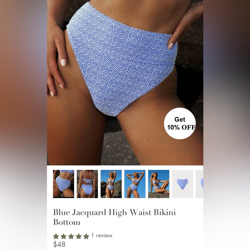 Blue Patterned Women's Berlook Swim Bottoms